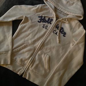 Vintage white Hollister zip up.